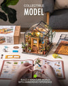 Rolife Cathy's Flower House DIY Miniature Kit Rolife DIY Miniature House Kit Greenhouse, Tiny House Kit for Adults to Build, Mini House Making Kit with Furniture, Halloween/Christmas Decorations/Gifts for Family and Friends (Cathy's Greenhouse)