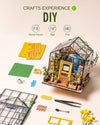 Rolife Cathy's Flower House DIY Miniature Kit Rolife DIY Miniature House Kit Greenhouse, Tiny House Kit for Adults to Build, Mini House Making Kit with Furniture, Halloween/Christmas Decorations/Gifts for Family and Friends (Cathy's Greenhouse)