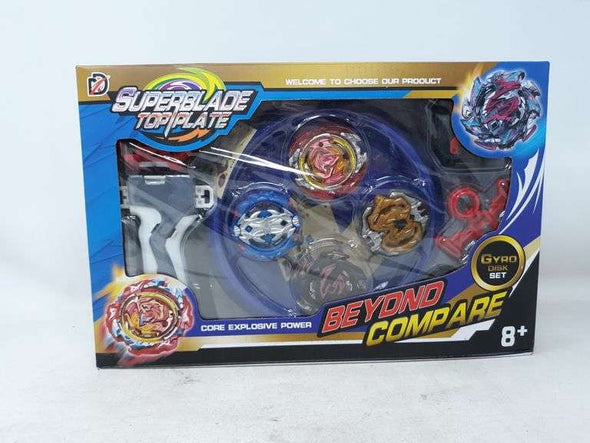 Superblade Essentials 8pc Burst Set w/ Arena, 2 Launchers, Grip & 4 Beyblades